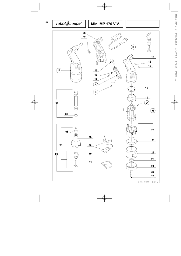 Mini MP170v.v/220v.v 系列使用说明、分解图、电路图