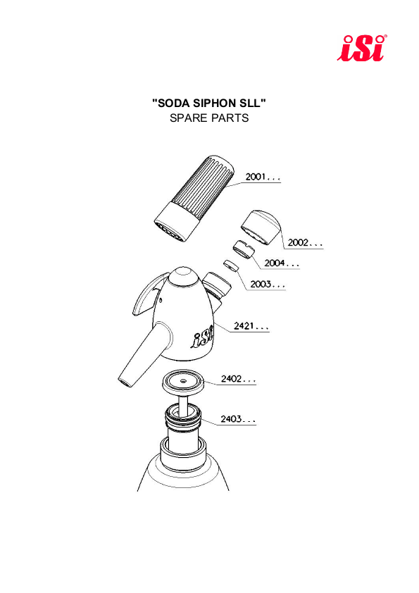 SODA SIPHON 1.0L 零件图