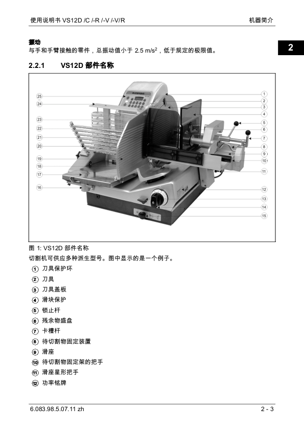 VS 12D-V、12D、12D-R、12CD、12D-V-R切片机说明书_中