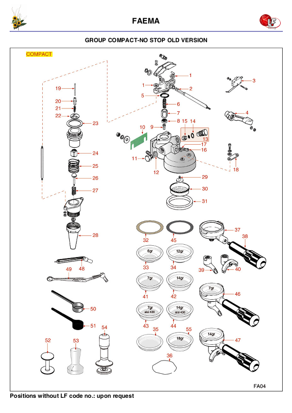 LF (Faema 零件分解图)