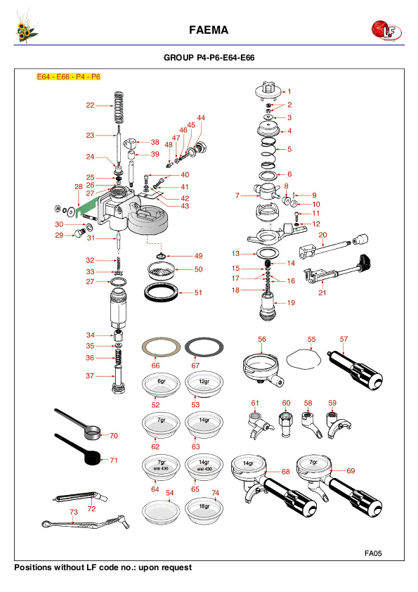 LF (Faema 零件分解图)
