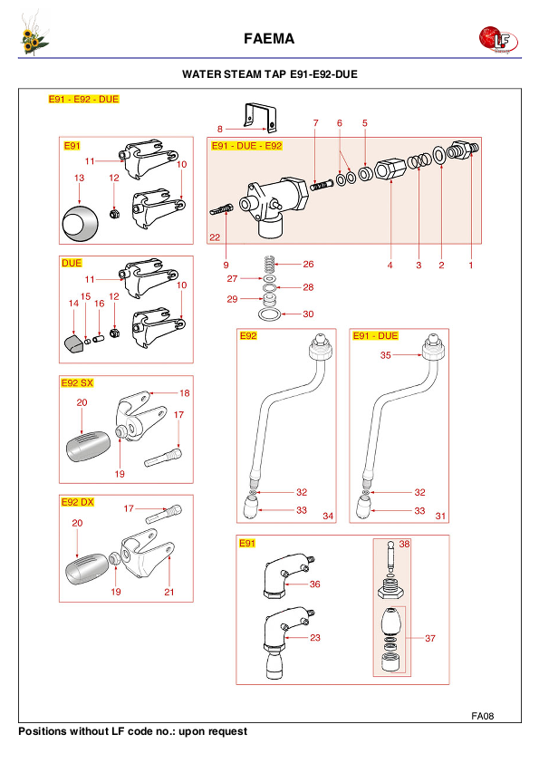 LF (Faema 零件分解图)