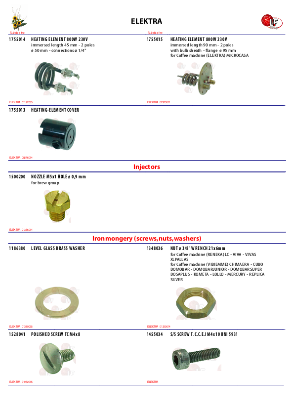 LF (ELEKTRA 零件分解图)