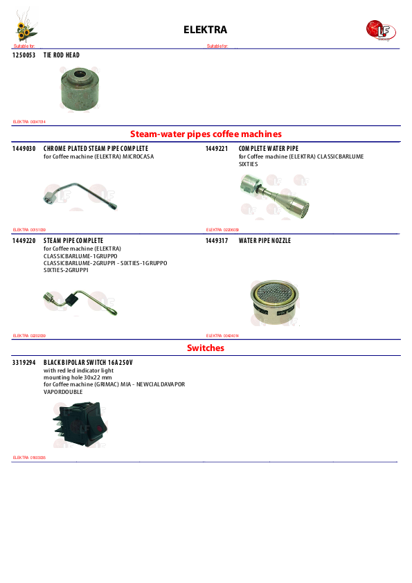 LF (ELEKTRA 零件分解图)