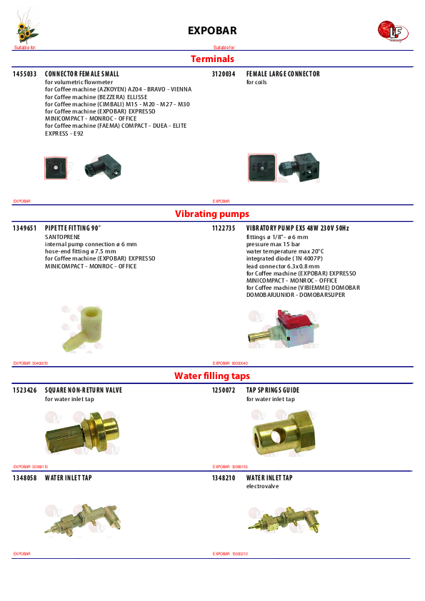 LF (EXPOBAR 零件分解图)