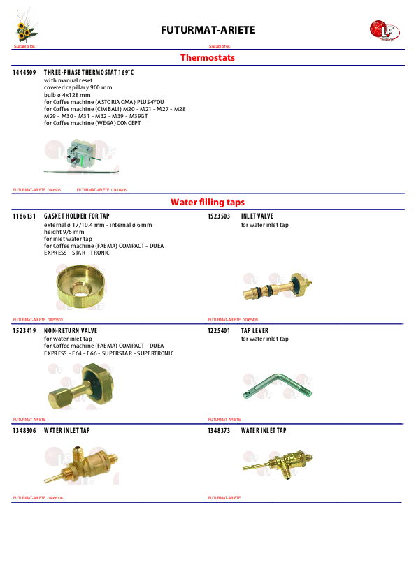 LF (FUTURMAT-ARIETE 零件分解图)