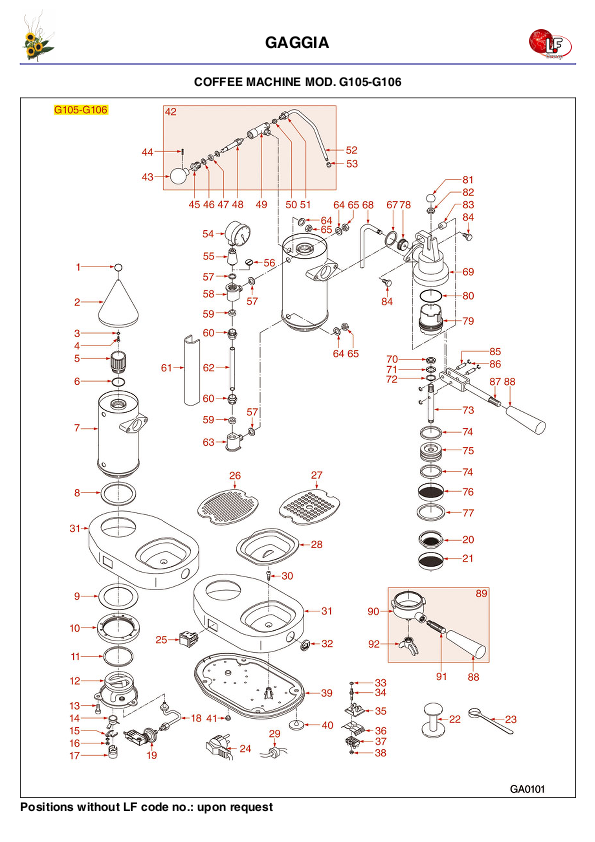 LF (GAGGIA 零件分解图)