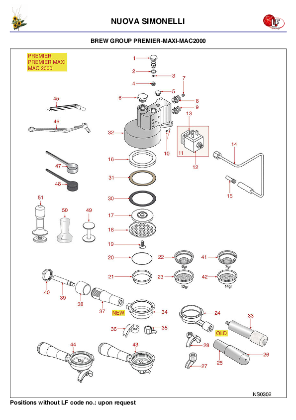 LF (NUOVA SIMONELLI零件分解图)