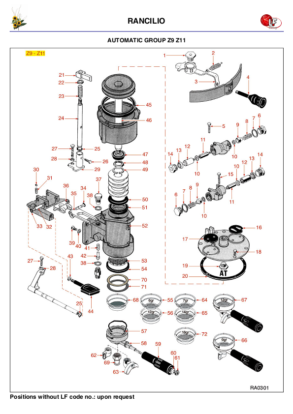 LF (RANCILIO 零件分解图)