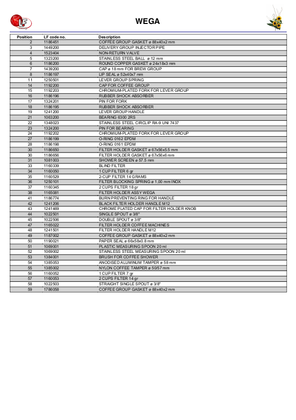 LF (WEGA 零件分解图)