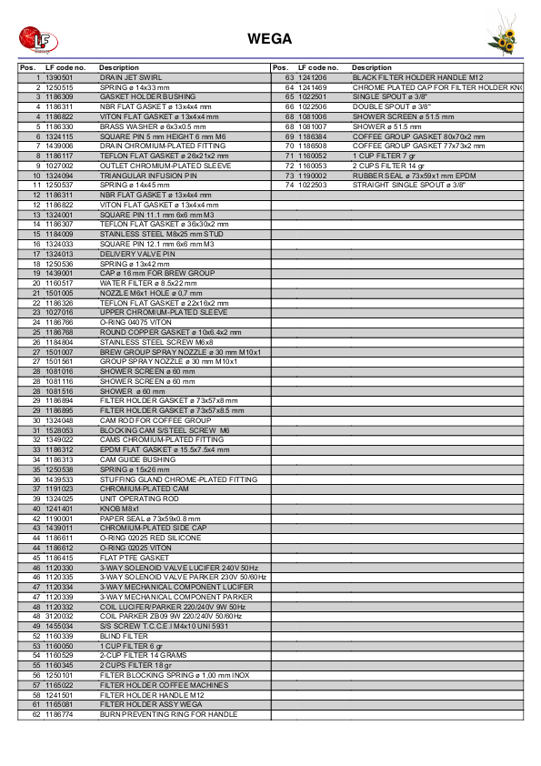 LF (WEGA 零件分解图)