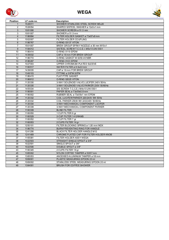 LF (WEGA 零件分解图)