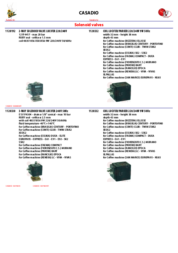 LF (CASADIO 零件分解图)