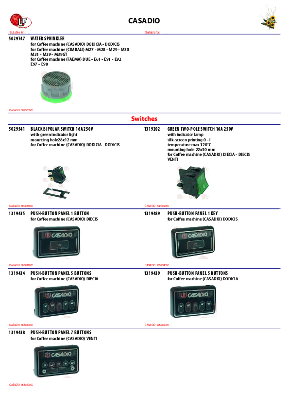 LF (CASADIO 零件分解图)