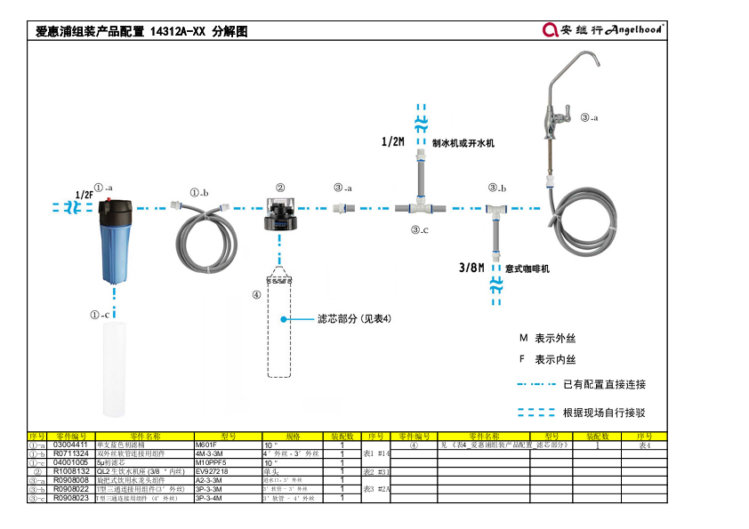 爱惠浦组装产品配置 14312A-XX 分解图