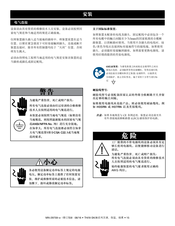 TH-III系列和SK-III系列 中文安装服务手册(含零件图、电路图)