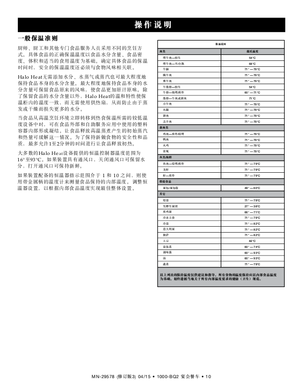 宴会车 中文操作及技术服务手册 (含电路图、零件图)